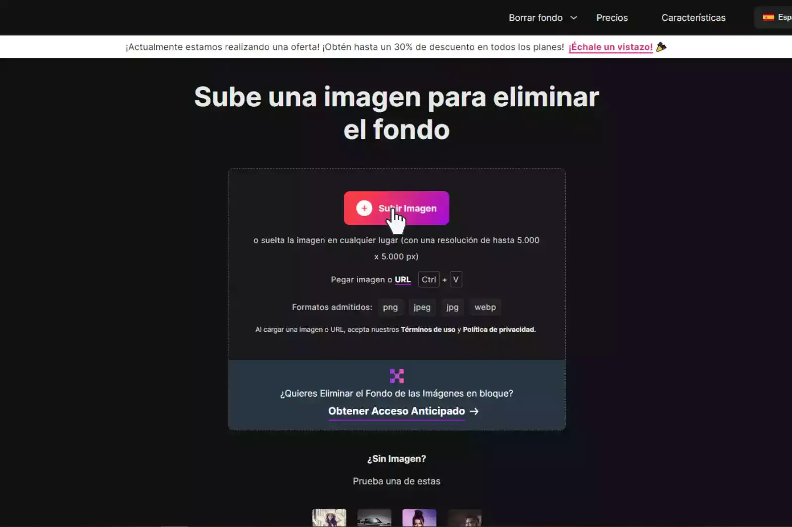 Haz clic en el cuadro de diálogo que dice "Surbir imagen