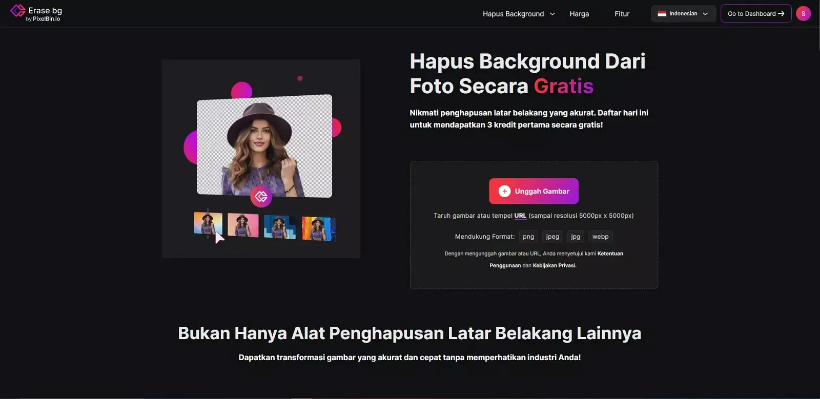 Klik pada kotak dialog yang berbunyi "Unggah Gambar", 