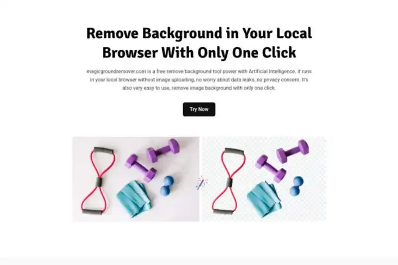 home page of Background Removal in the Browser