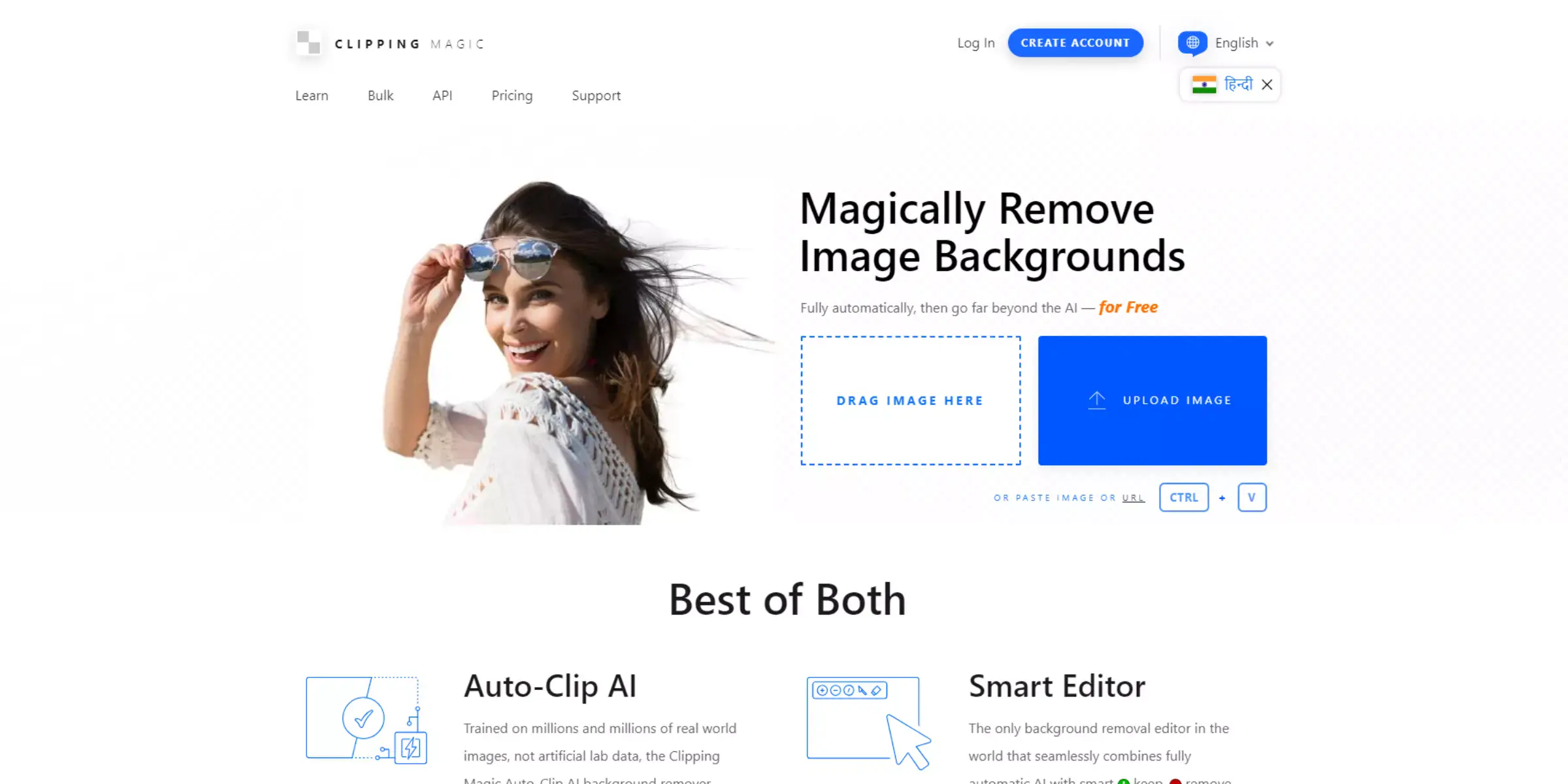 Home page of Clipping Magic