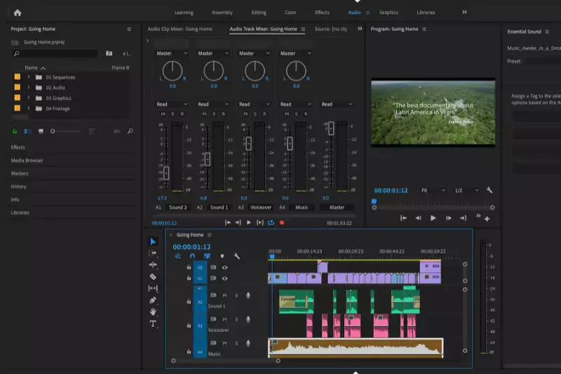 Home Page of Adobe Premiere Pro