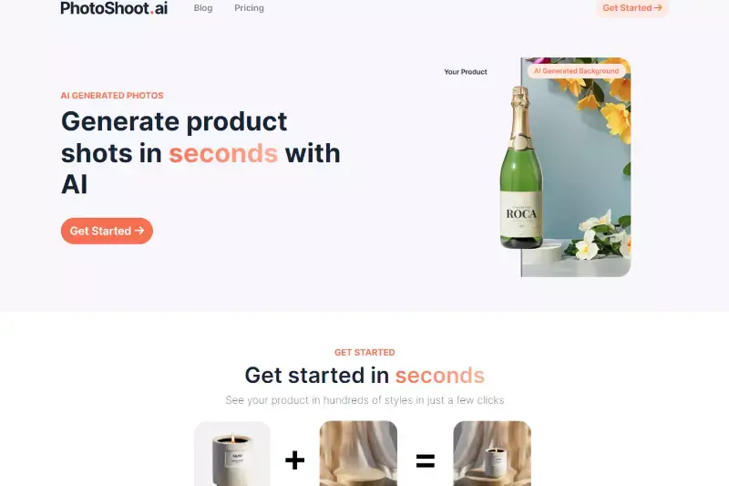 Home Page of PhotoShoot.ai
