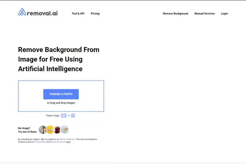 Home Page of Removal.ai