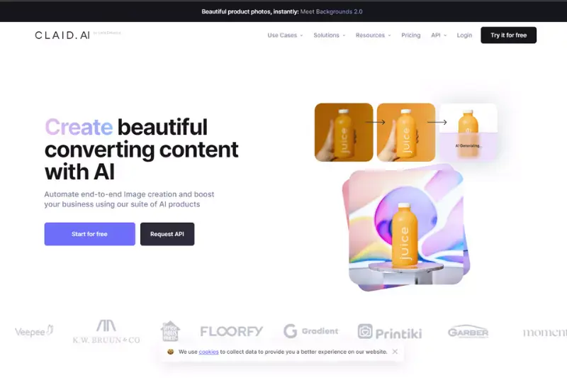 Home Page of Claid.ai