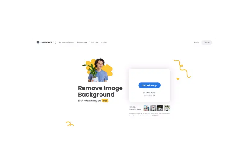 Home Page of Remove.bg