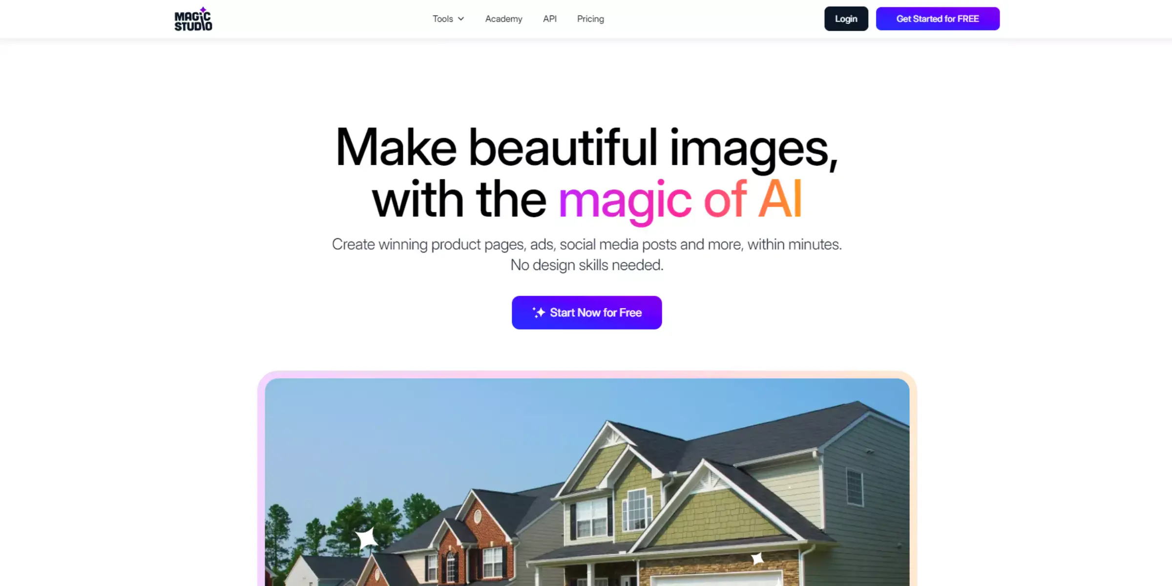 Home page of Magic Studio