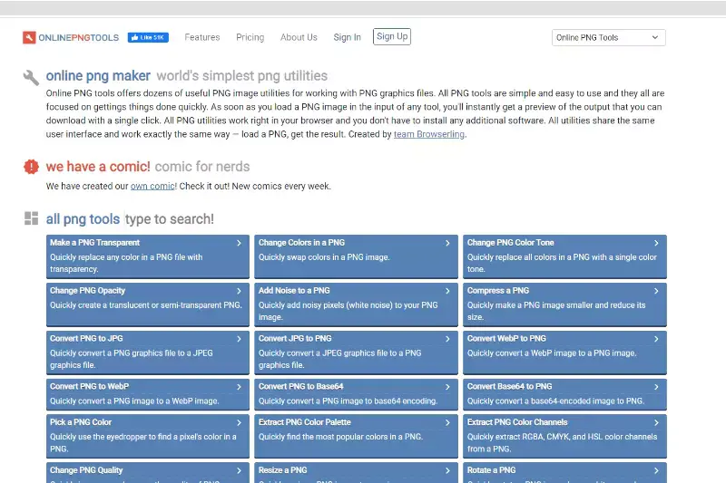 Home Page of Online PNG Tools