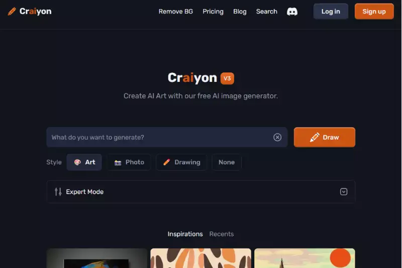 Home Page of Craiyon