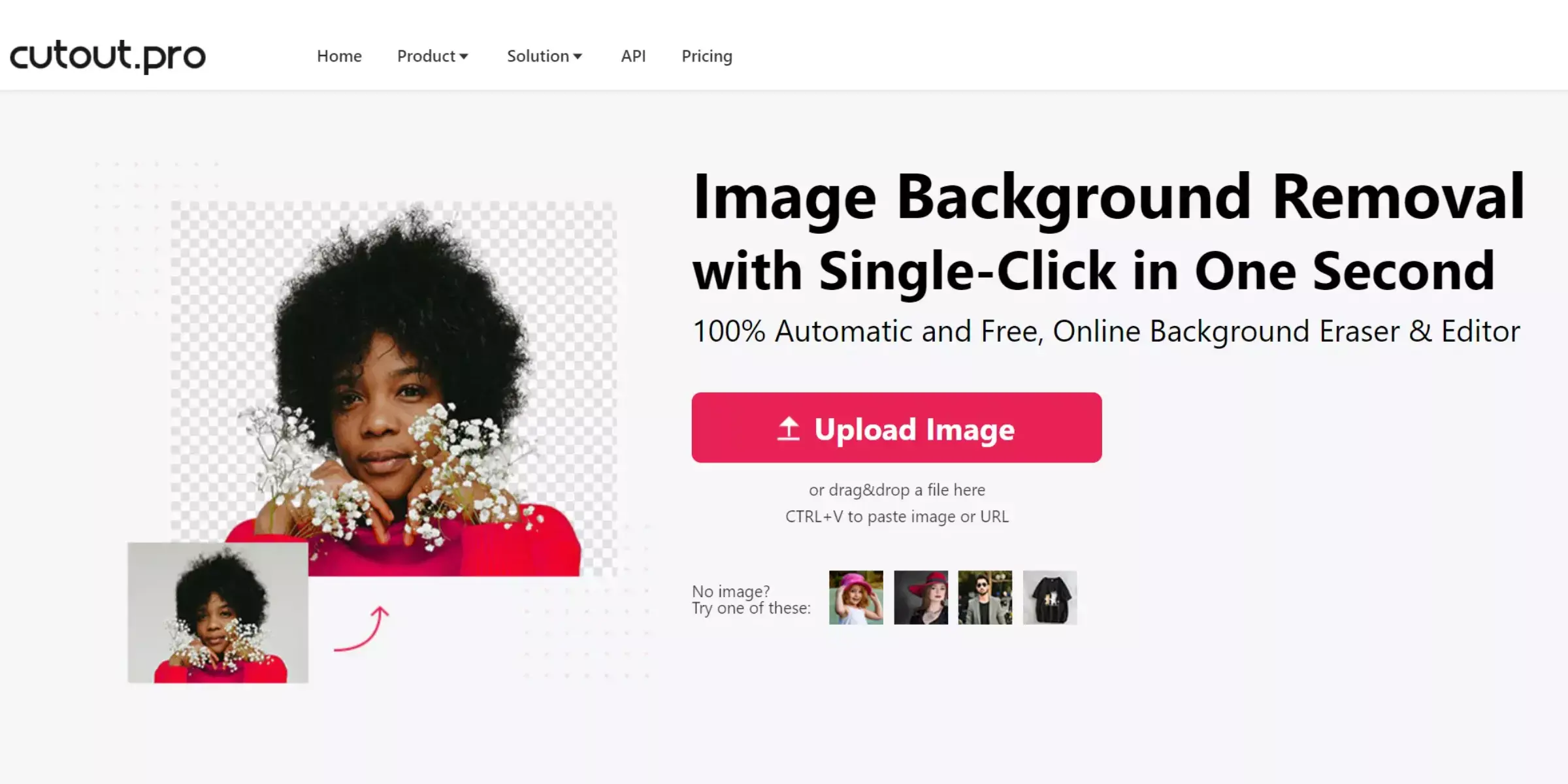 Homepage of Cutout.pro Photo Enhancer