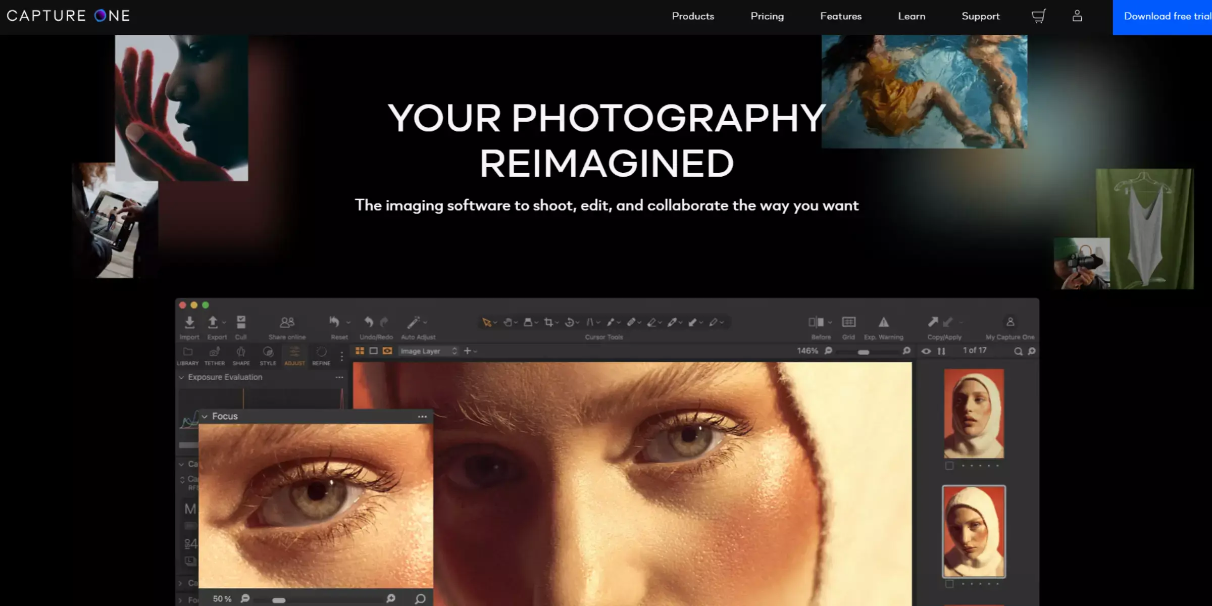 Hoe page of Capture One