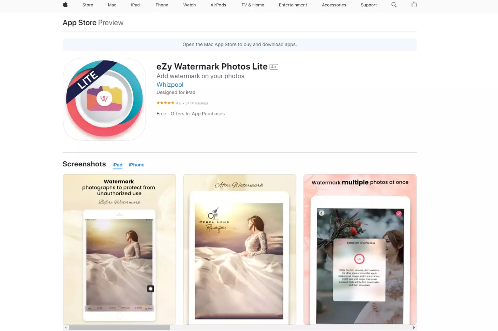 Home Page of eZy Watermark Photos Lite