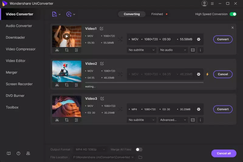 Home Page of Wondershare UniConverter