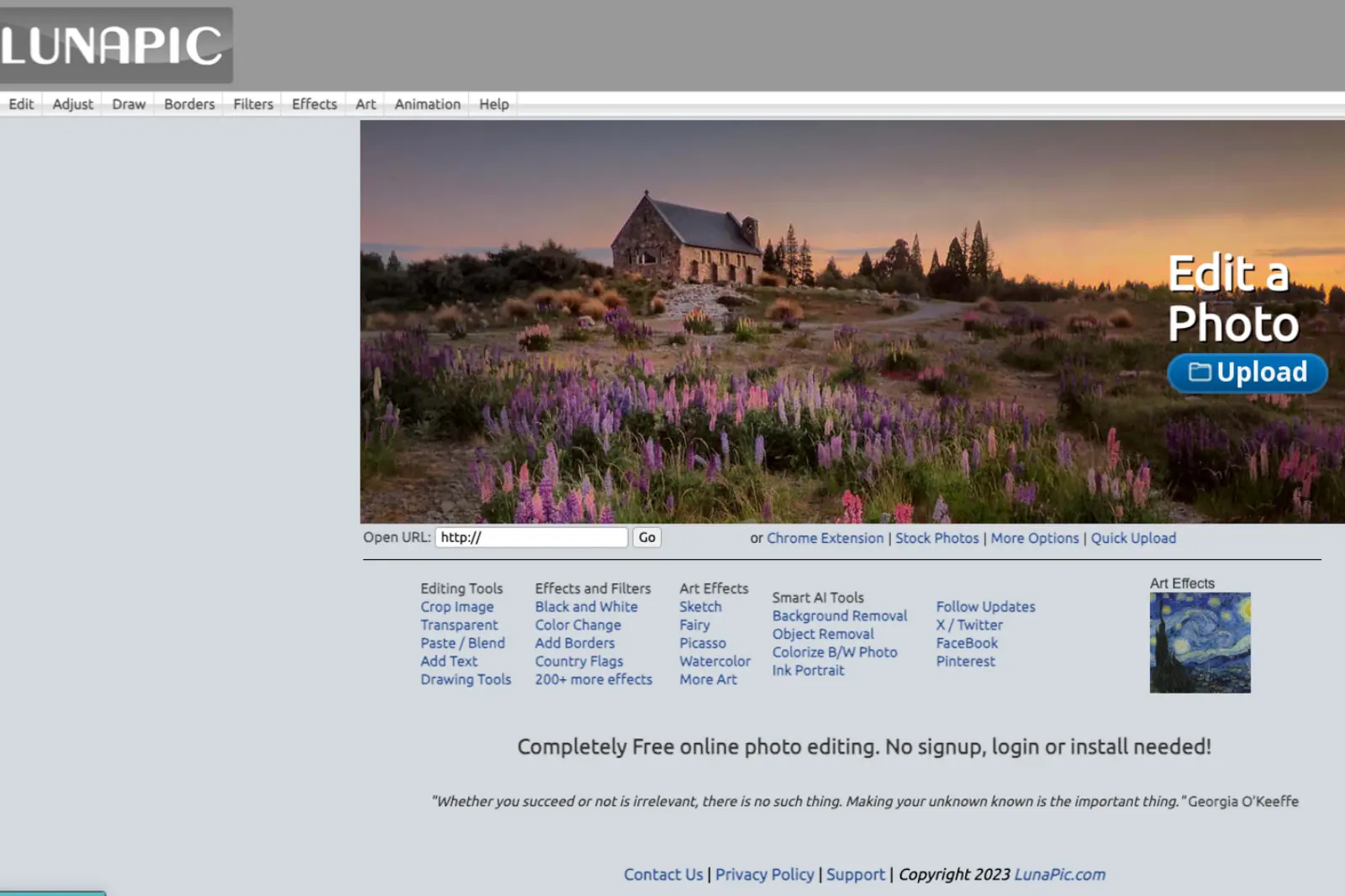 Home Page of LunaPic