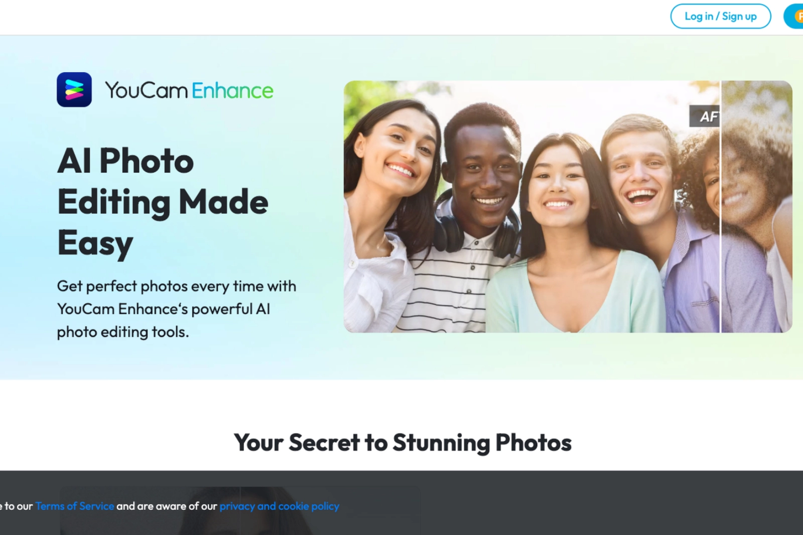 Home Page of YouCam Enhance