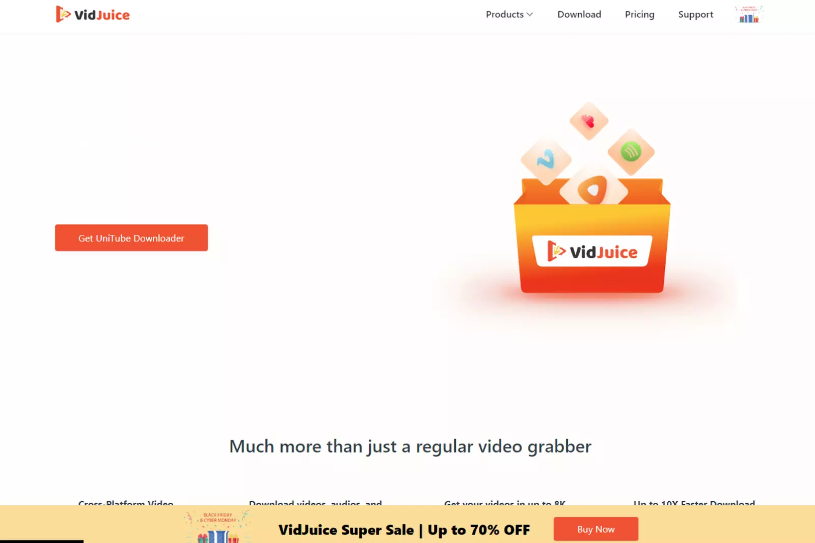 Home Page of VidJuice UniTube