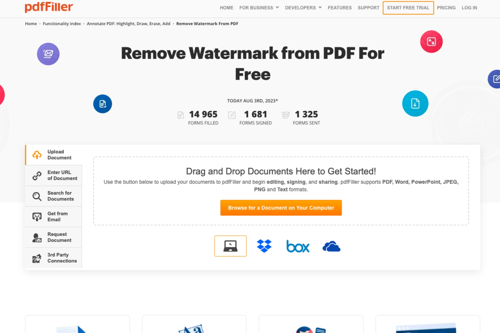 Home Page of PDF Watermark Remover