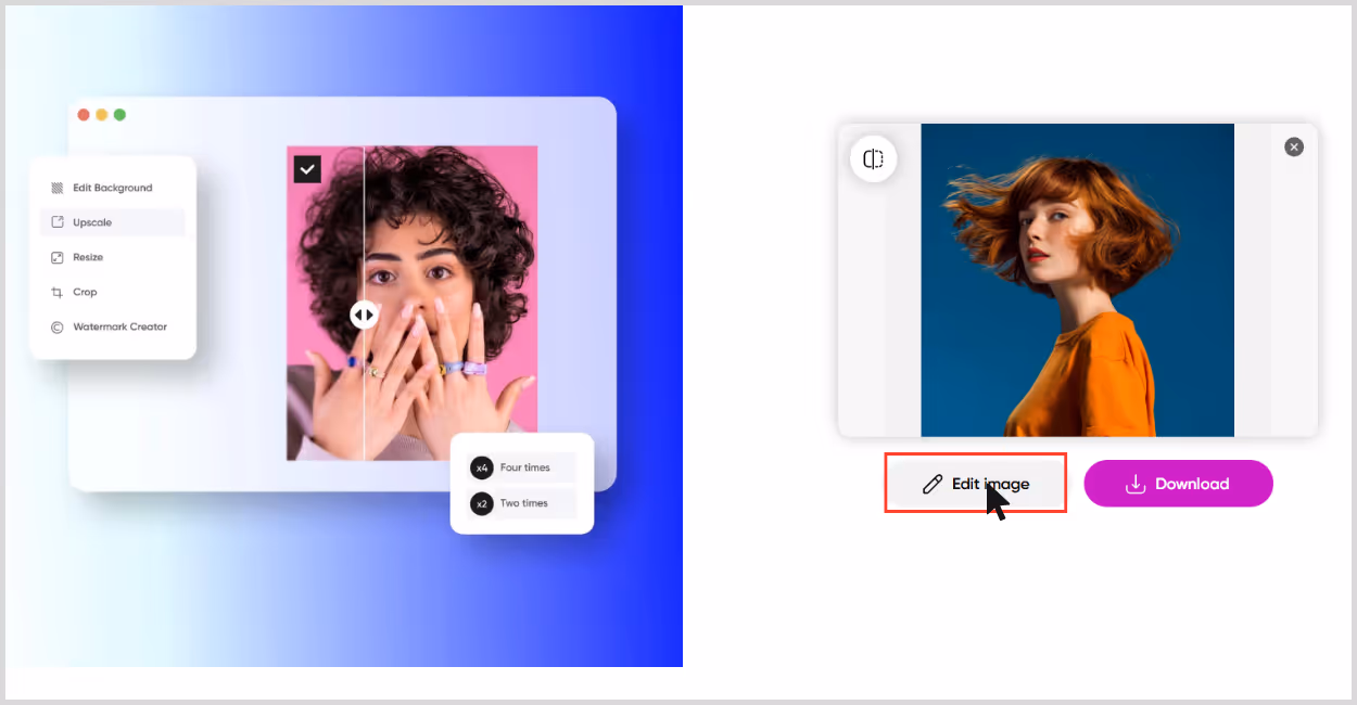 After uploading Image Edit your image