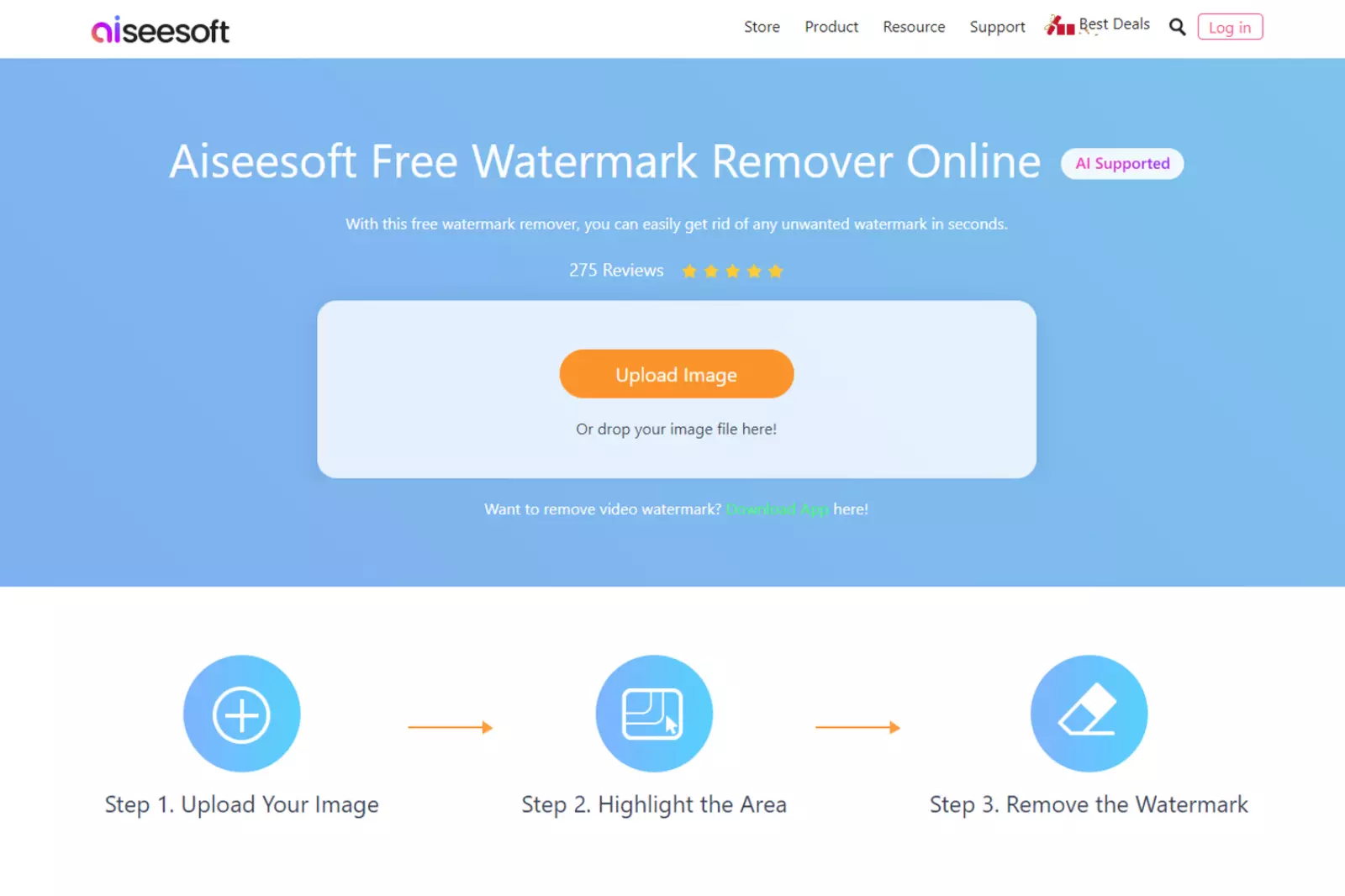 Aiseesoft Free Watermark Remover Online