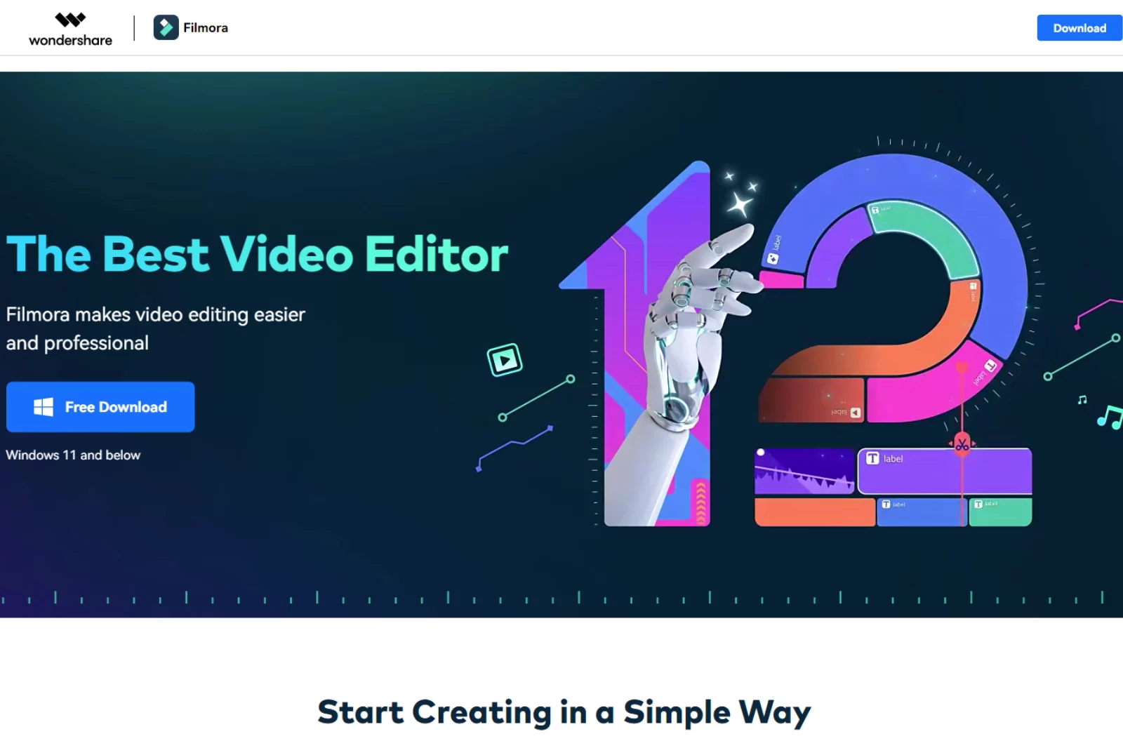 Home Page of FilmoraGo