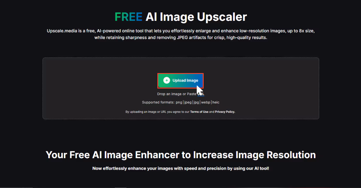 Easy upload or drag image