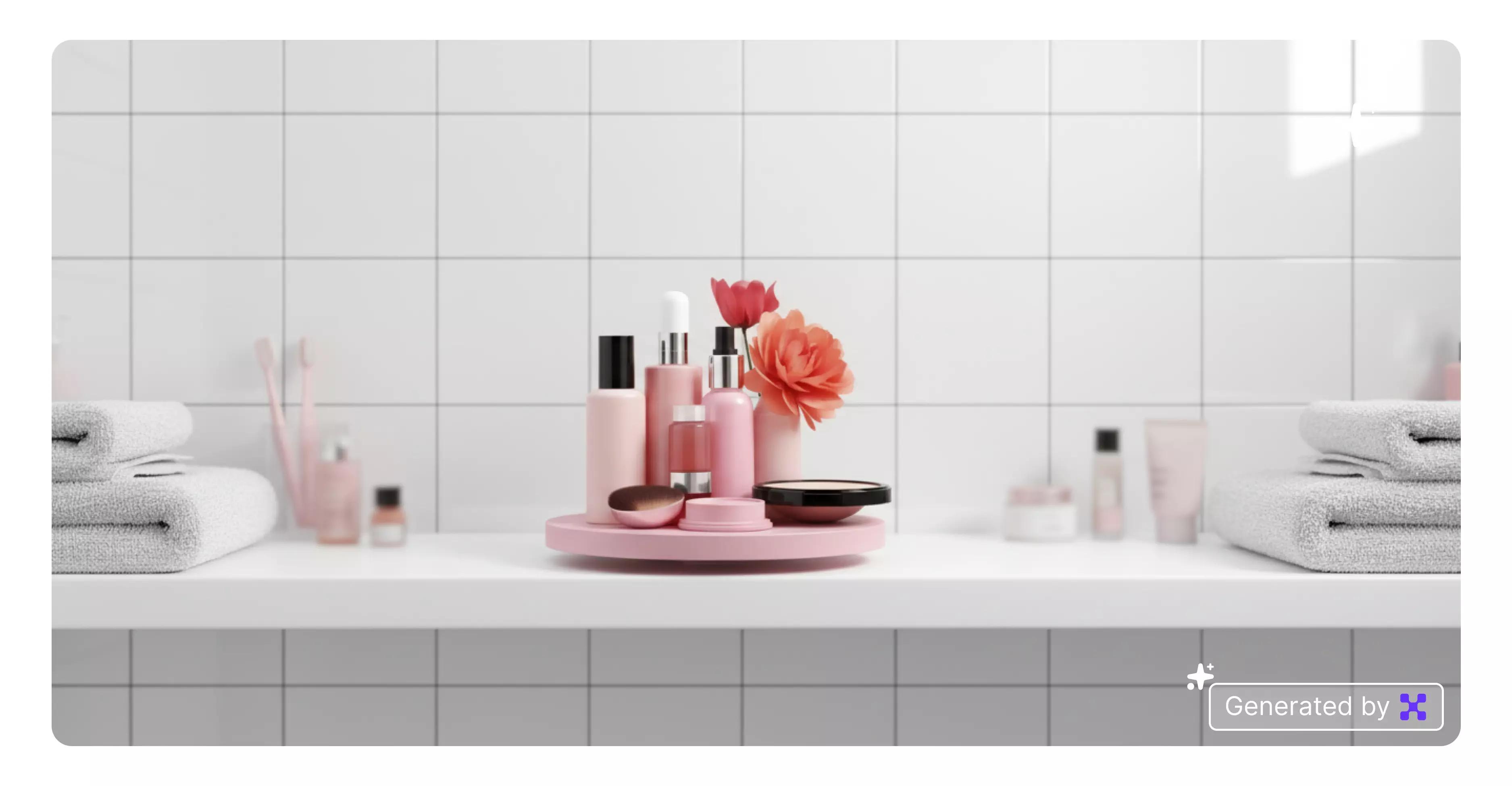 Bathroom shelf scene