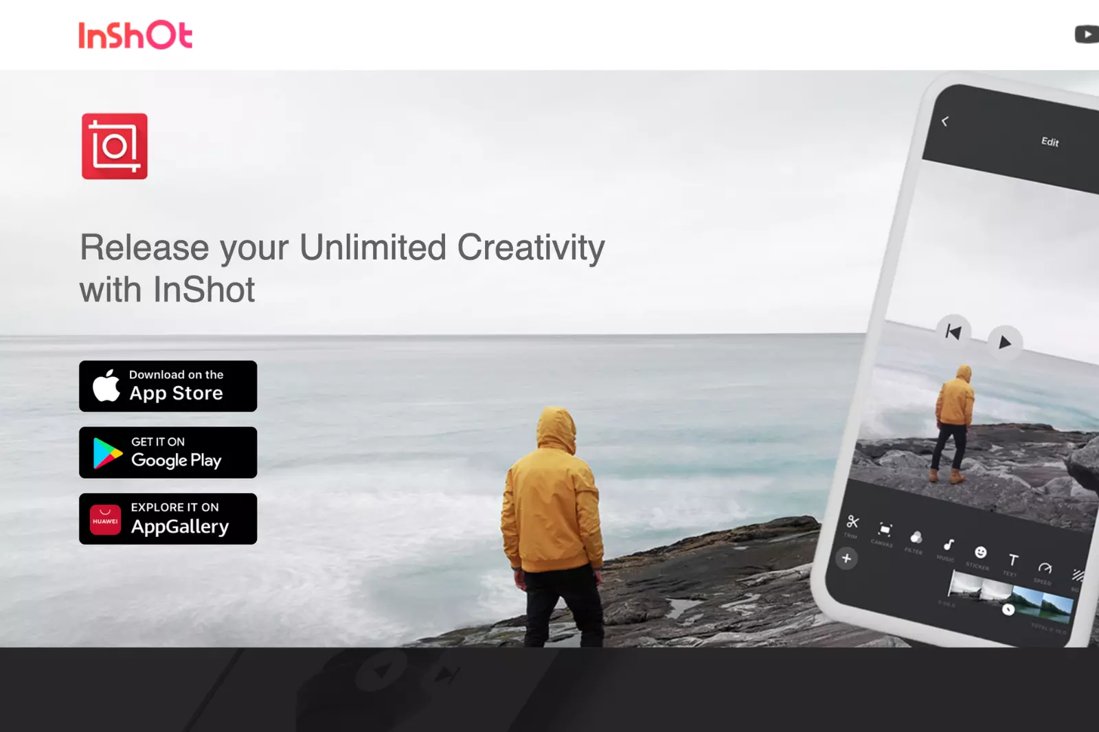 Home Page of InShot Video Editor