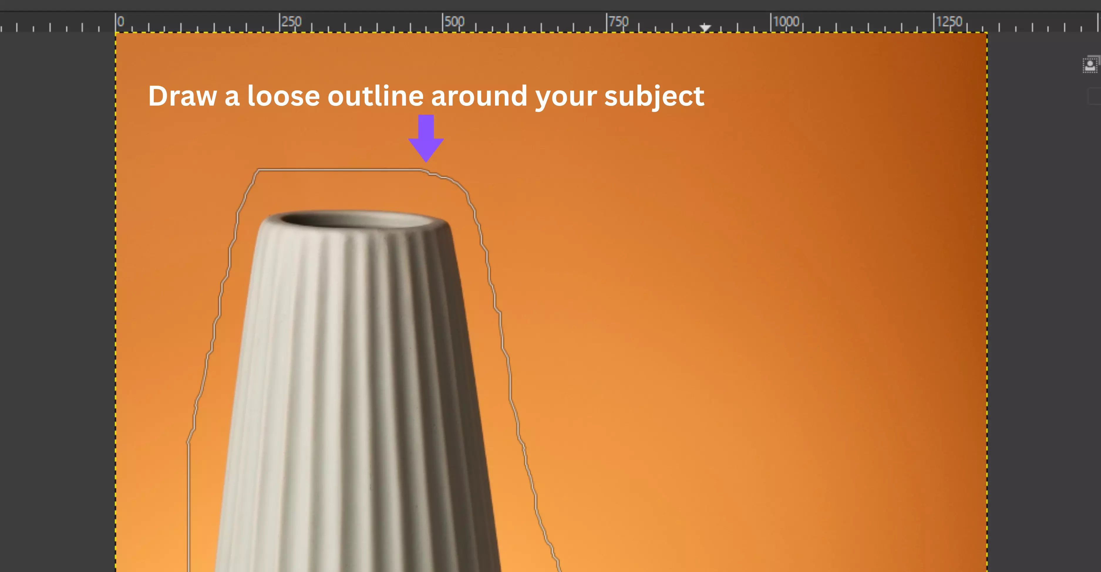 Draw a loose outline around your subject