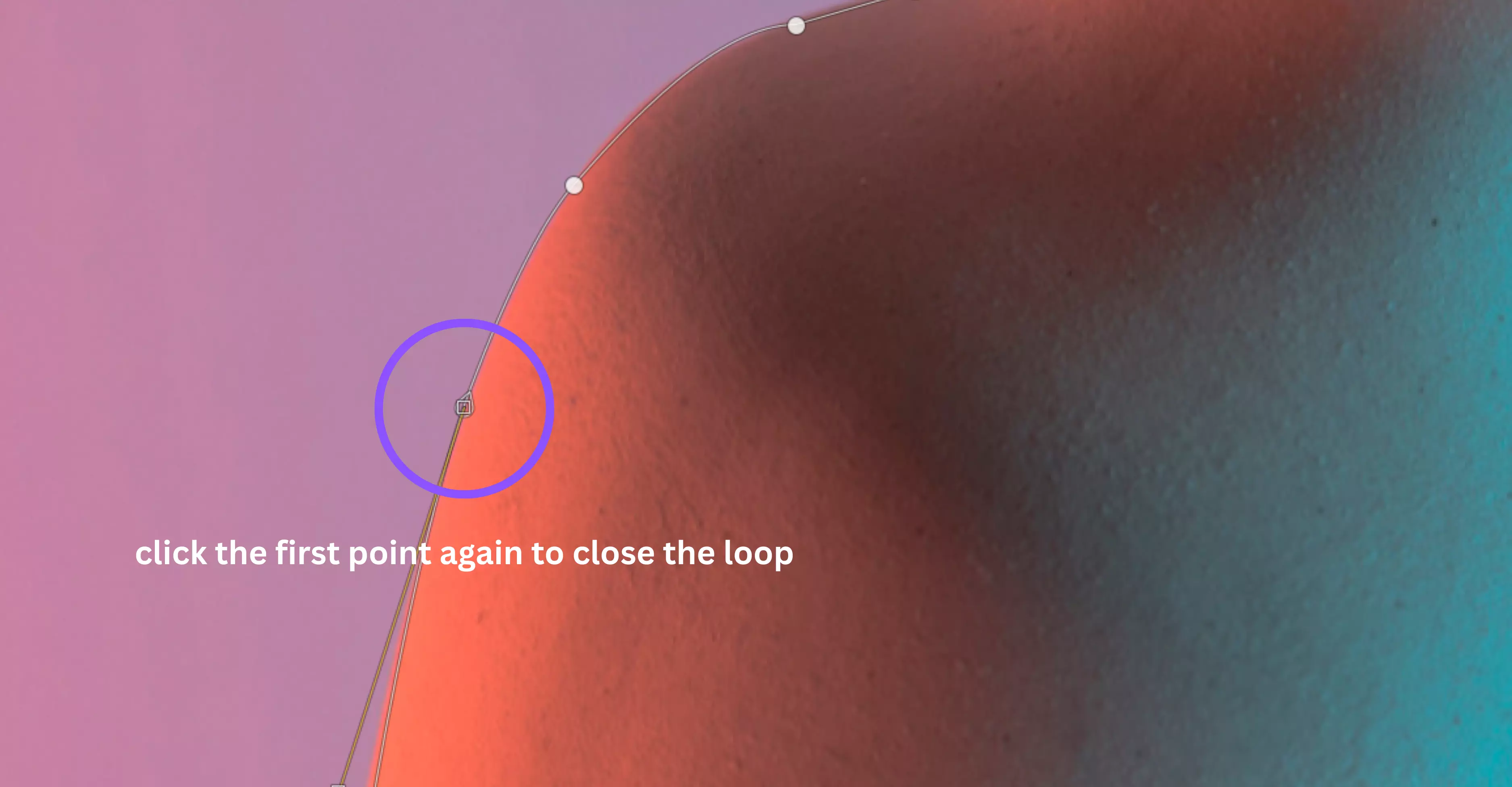 then click the first point again to close the loop