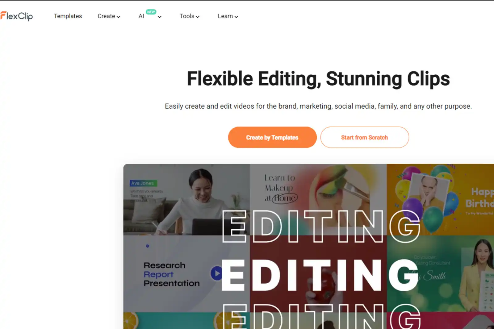 Home Page of FlexClip
