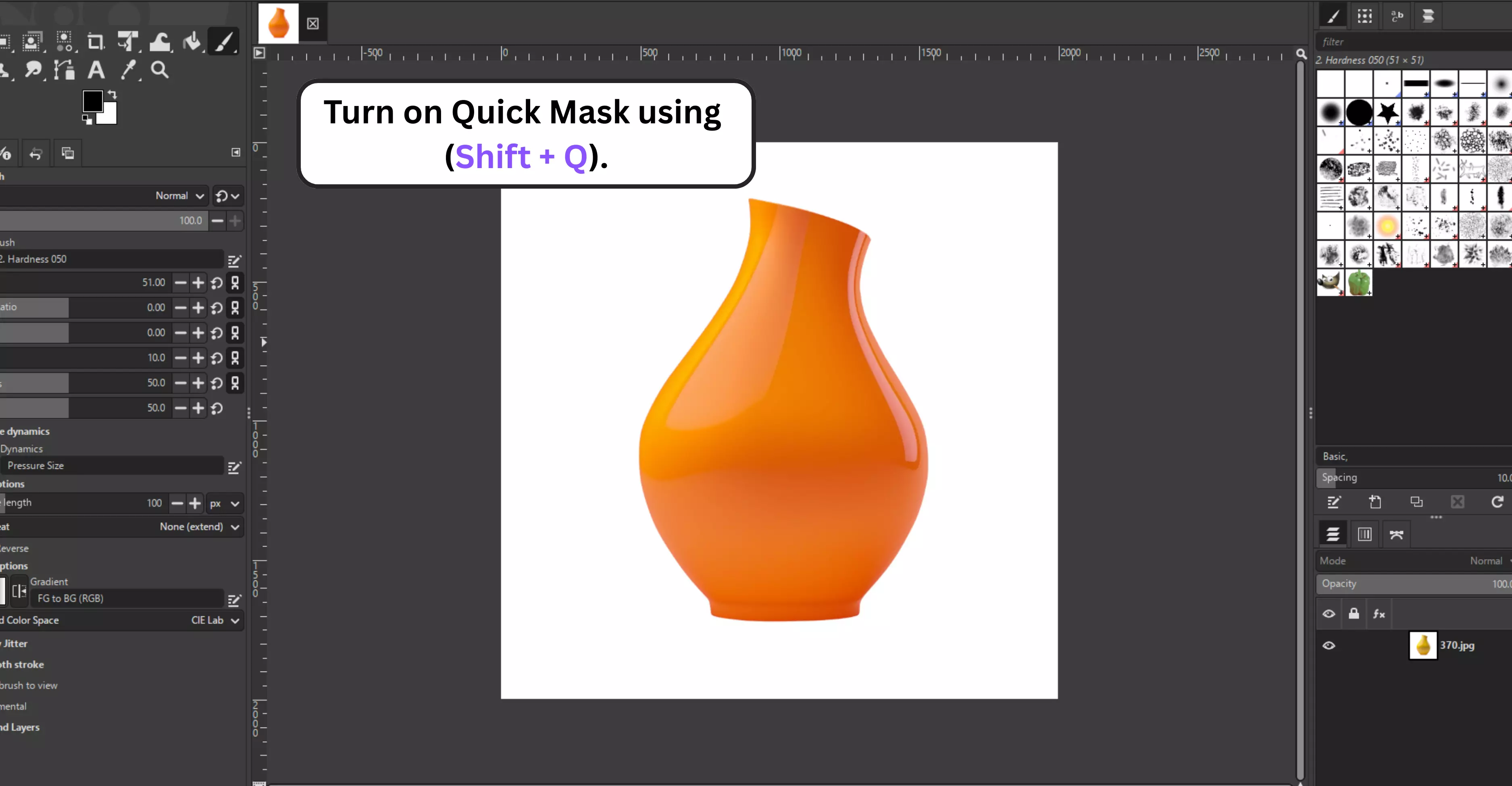 Use the Brush Tool to paint with black