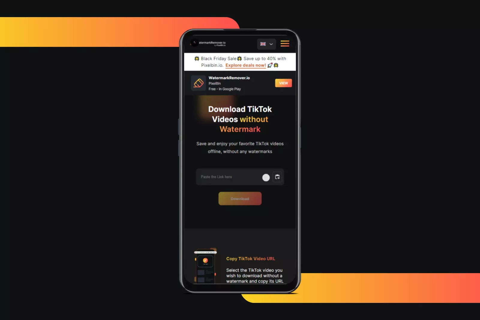 Open TikTok Watermark Remover App