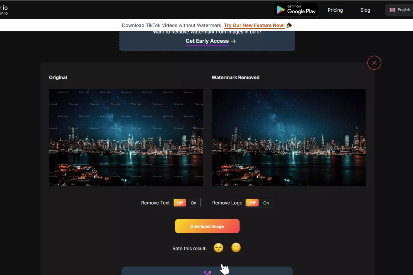 You can download your device's clean and watermark-free image