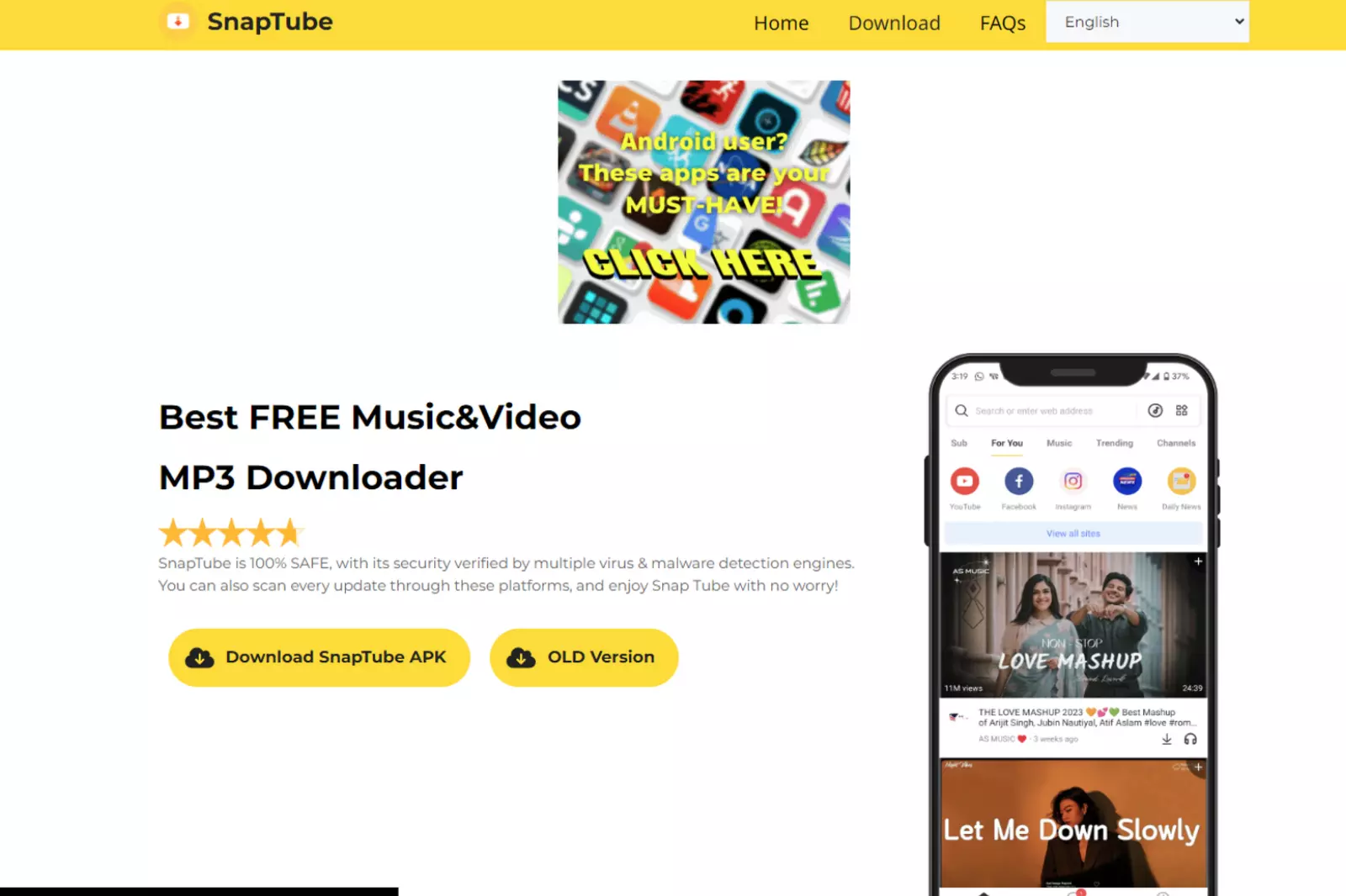 Home Page of Snaptube