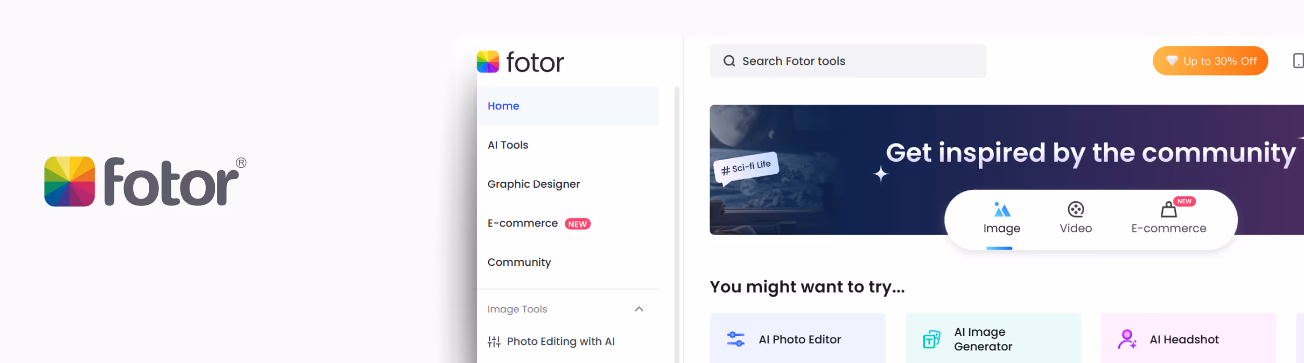 Homepage of Fotor