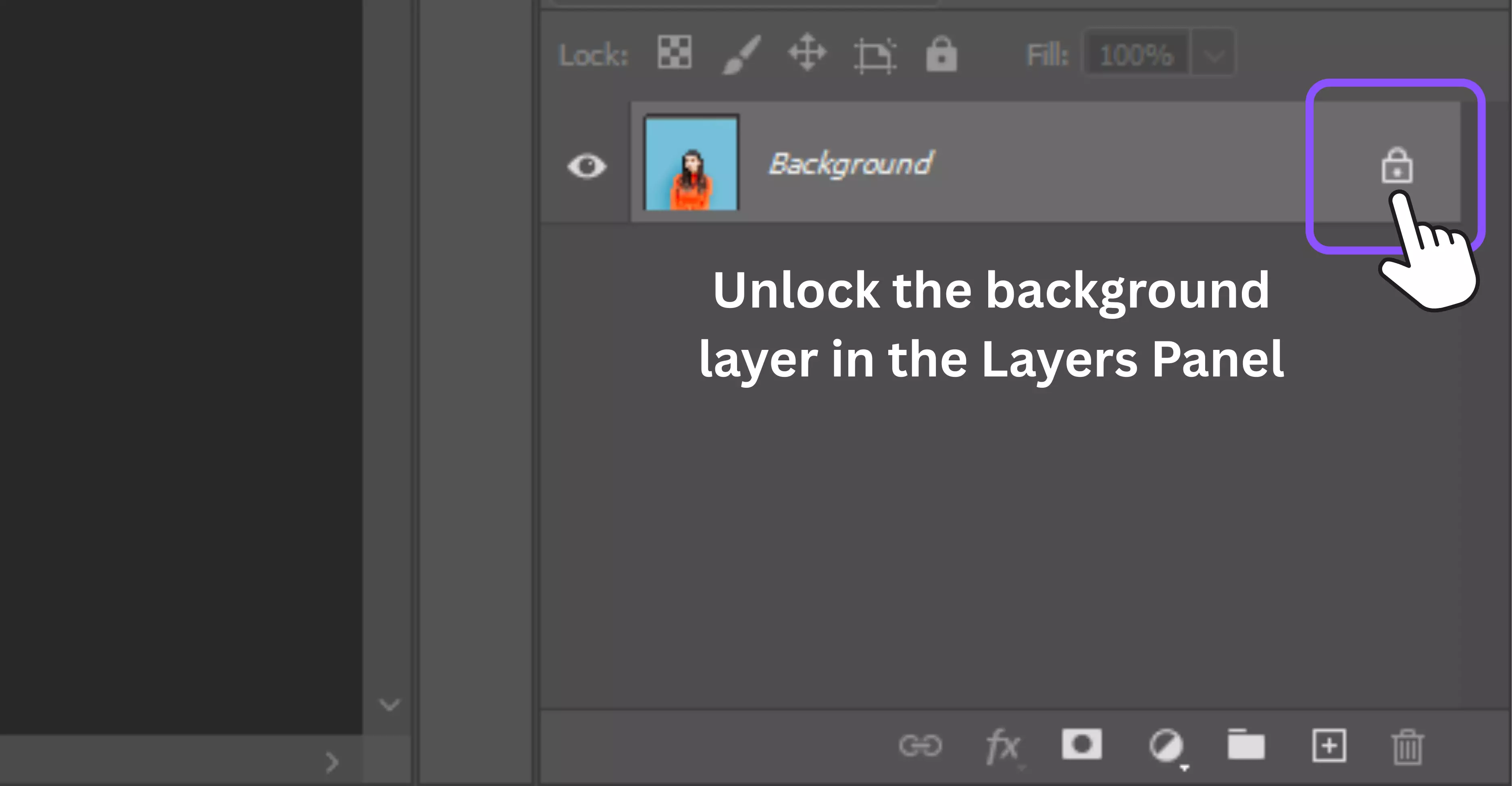 Unlock the background layer in the Layers Panel