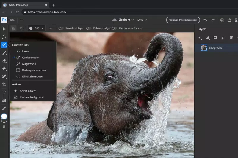 Home Page of Adobe Photoshop