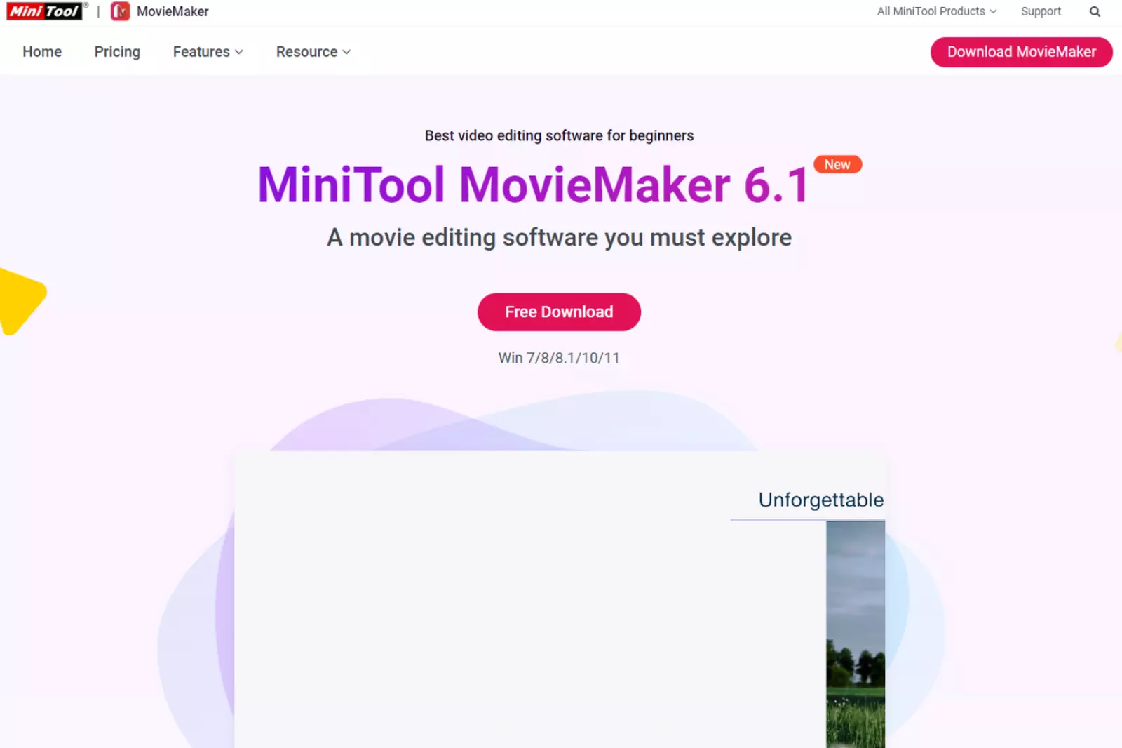 Home Page of MiniTool MovieMaker