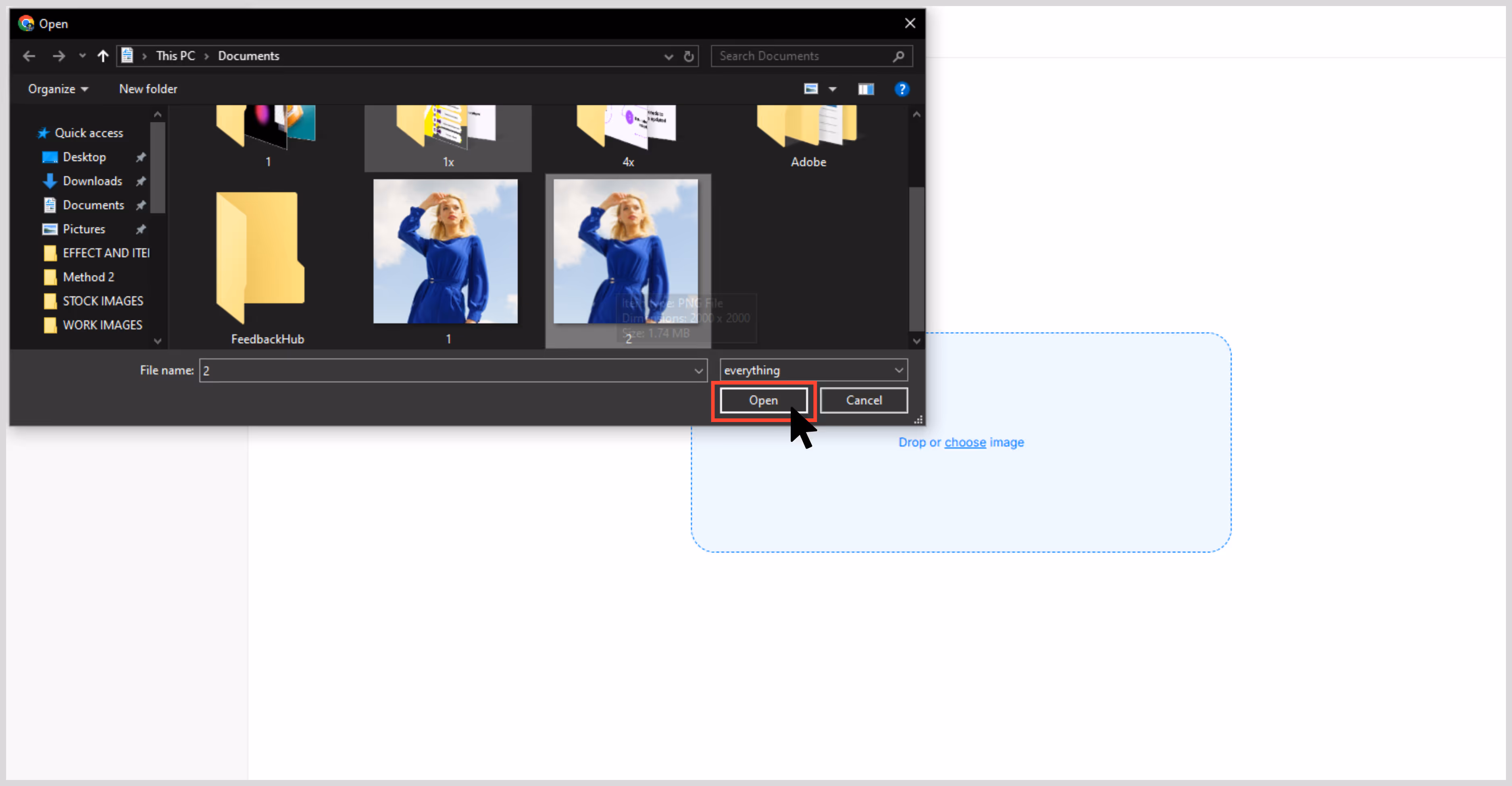Upload image on Pixelcut