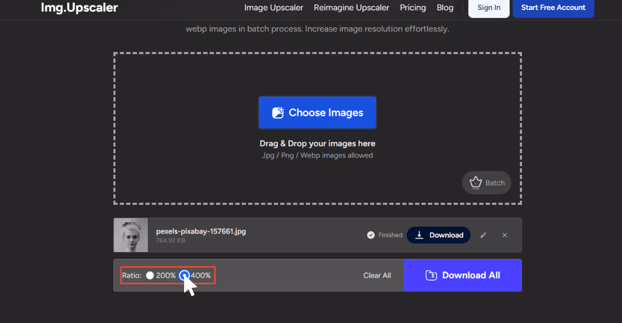 upload & start