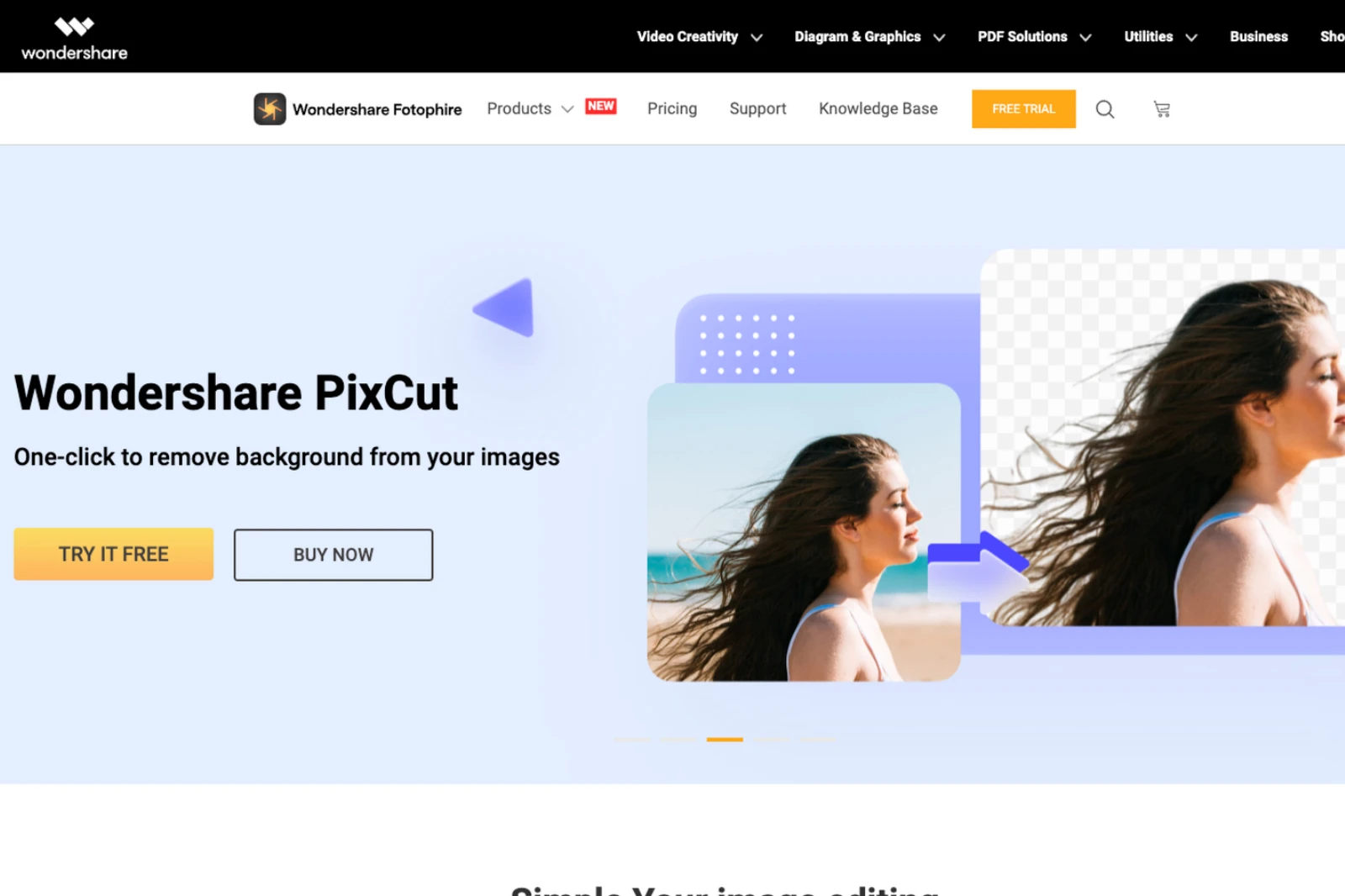 Home Page of Wondershare Fotophire