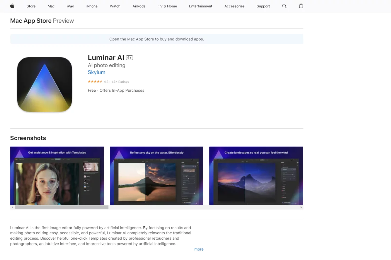 Home Page of Luminar AI
