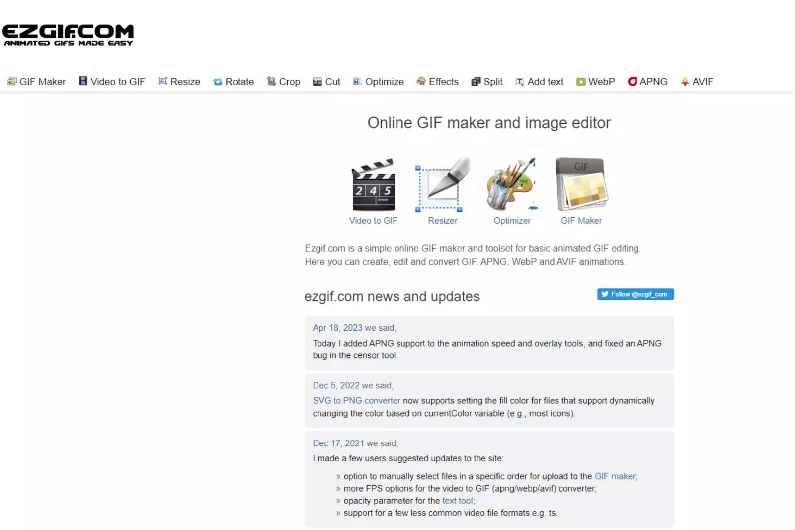 Home Page of EZGif