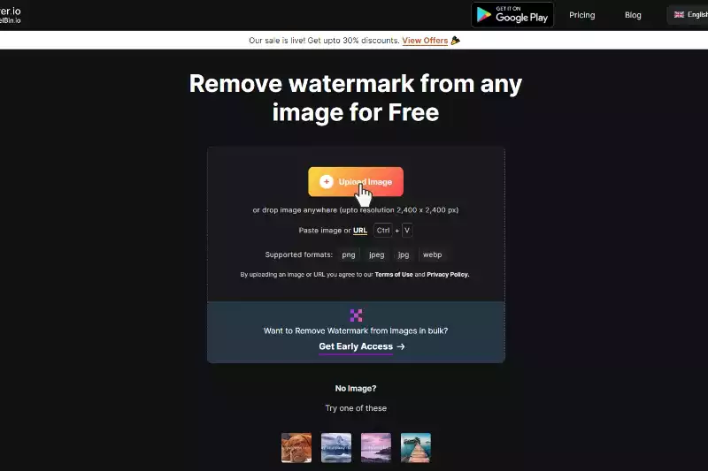 1st Step to Upload Image