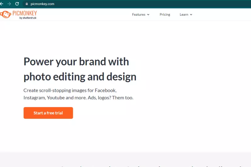 Interface of PicMonkey