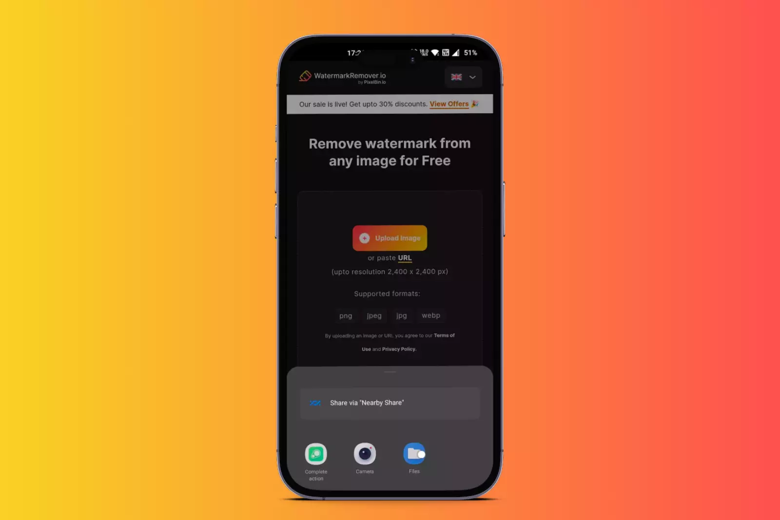 6th Step to Select image from your gallery