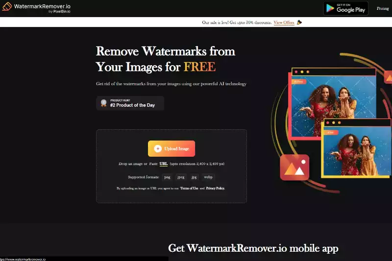 Home Page of Watermarkremover.io
