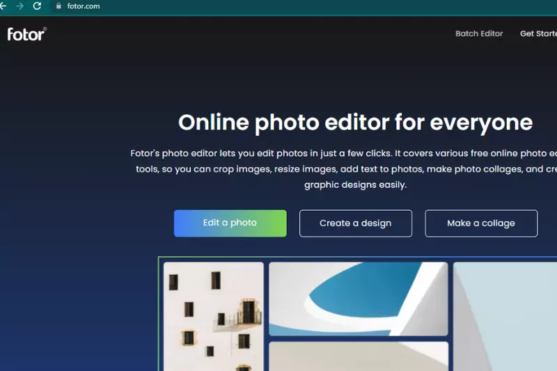 Interface of Fotor