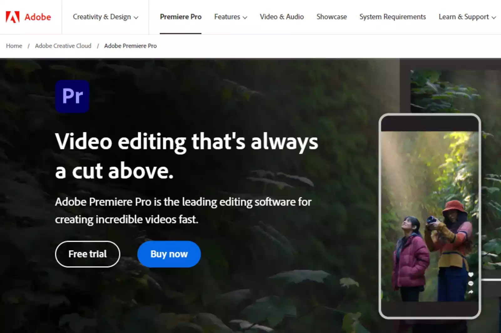 Home Page of Premier Pro