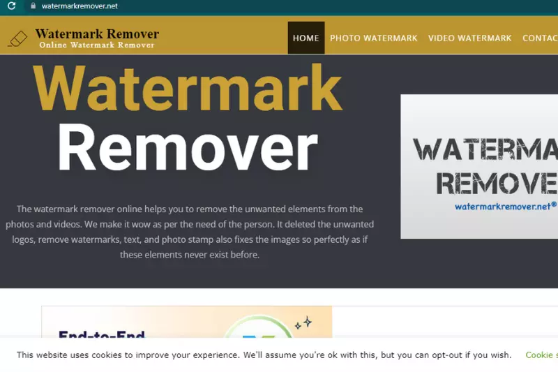 Interface of Wtermarkremover.net