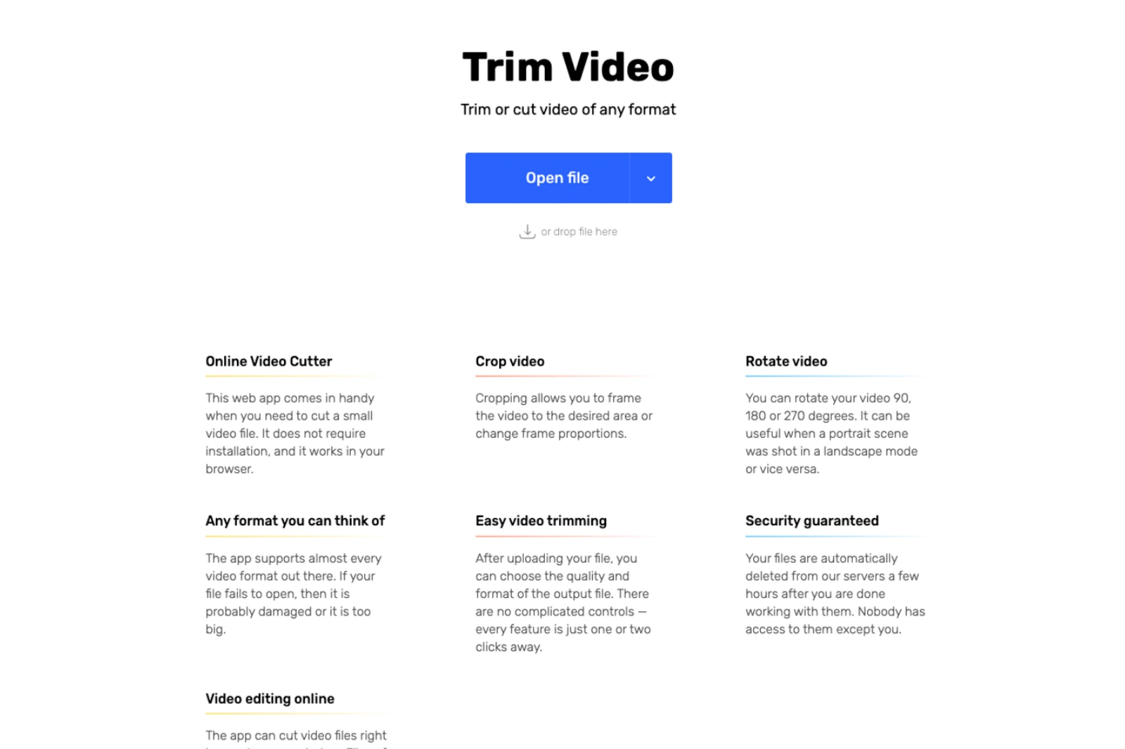 Home Page of Video Online Cutter